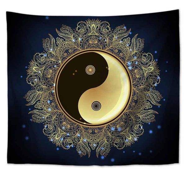 Taquestres yin yang fofocas mandala tapeçaria parede pendurada dormitório decoração de arte hippie de parede de parede blanketettestres