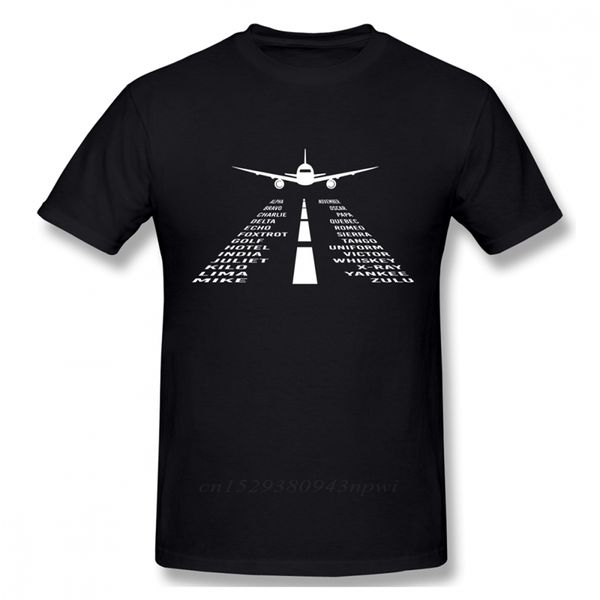 Новинка самолета Фонетический алфавитный пилотный подарочная футболка модная рубашка уличной одежды Органический хлопок Camiseta 220509