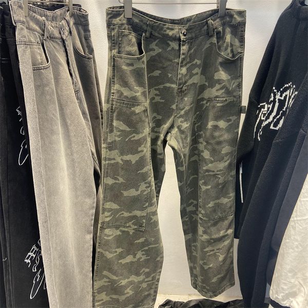 

real pics high street pockets cargo pants mens oversized overalls loose hip hop casual trousers 6colors, Black;brown