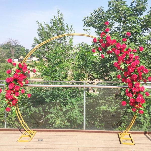 Party Dekoration Hochzeit Bogen Doppel Ppole Blume Tür Stehen Schmiedeeisen Requisiten Ring Arc Hintergrund Outdoor Bühne