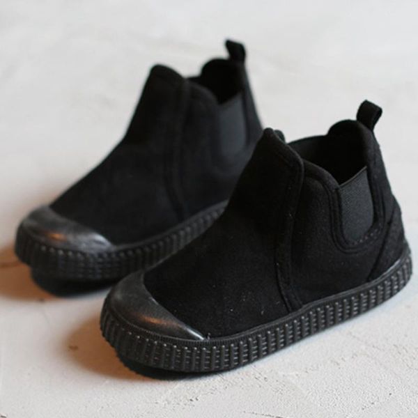 

boots kid' kids simple style suede fashion winter boys&girls slip-on solid cool outdoor anti-slippery ankle shoes, Black;grey
