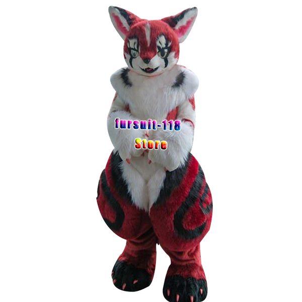 Fursuit Husked Husked cão Fox lobo mascote traje de pele adulto personagem de desenho animado dia das bruxas festa desenhos animados conjunto # 113