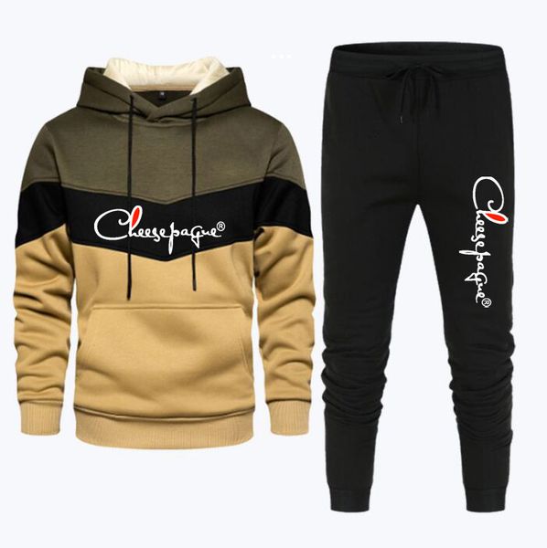 

2022 tracksuit men brand set sweatsuit cotton sweatshirt hoodie cotton stretch training sportswear hooded + pants sport sets s-3xl, Gray