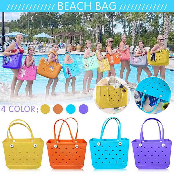 

hbp large size rubber beach bags waterproof sandproof outdoor eva portable travel washable tote bag for sports market 220531