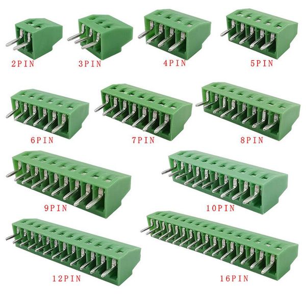 Anderes Beleuchtungszubehör 10 Stück KF128 2,54 mm Pitch PCB Terminal Block Drahtverbinder 0,1 Zoll 2P-16Pin Schraubmontageklemmen für 26-18AW