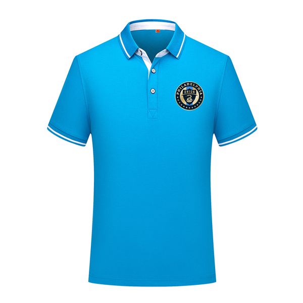 

philadelphia union fans men polo shirt summer mens business casual men's sports run short sleeve soccer polos shirts football training, Black