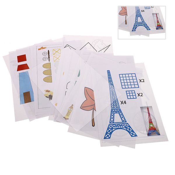 20pcs modello di stampo in carta speciale casuale formato A4 disegno 3D copia lastra per la stampa penna stencil per bambini Doodle XP 220704