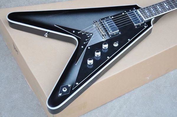 

flyyoung v-type flyingv electric guitar 22 black circle silver powder vb manufacturer direct sales support customization