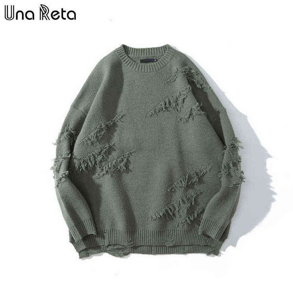 

sweater una reta men new winter streetwear men clothes long sleeve solid pullover men pull homme oversize couple sweater t220730, White;black