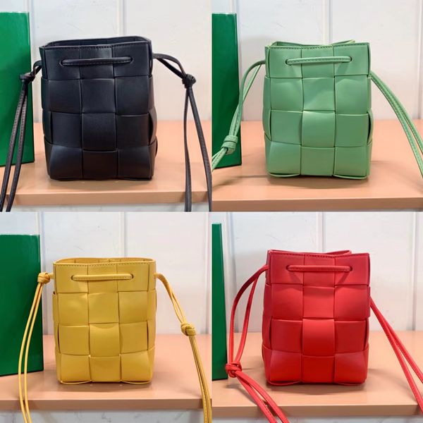 

2022 high-quality handle ladies luxury designer bag handbag underarmbag hobo fashion one-shoulder messenger bag 9 solid color mini knit buck