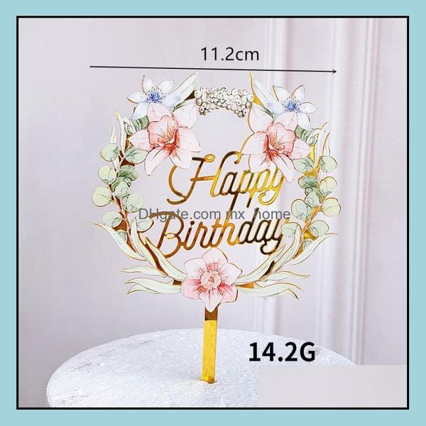 Andere Event-Party-Zubehör, festlicher Hausgarten-Kuchenaufsatz, helle Blume, alles Gute zum Geburtstag, Cak Dhmcw
