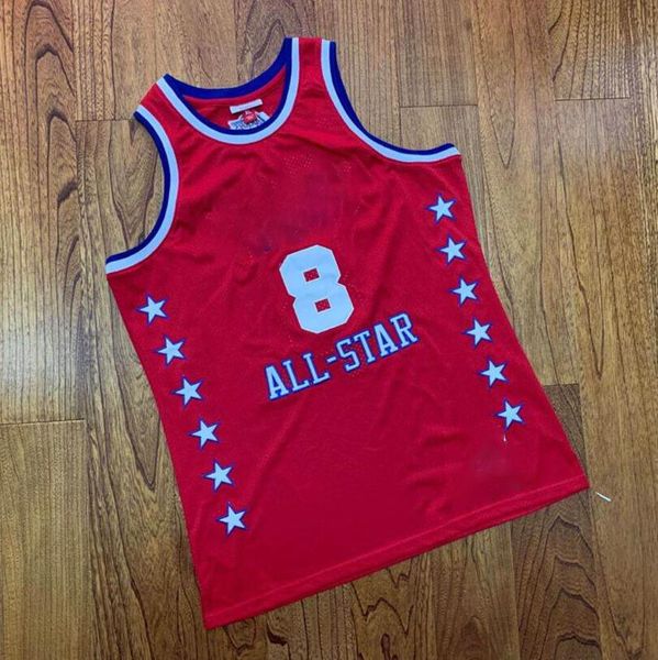 

dense stitched basketball jersey 8 black mamba mitchell and ness 2003 all-star mesh classic retro jerseys men s-2xl, Black;red