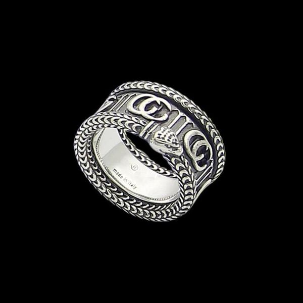 

g letter stereo king snake ring retro gold lovers stripe264y, Golden;silver