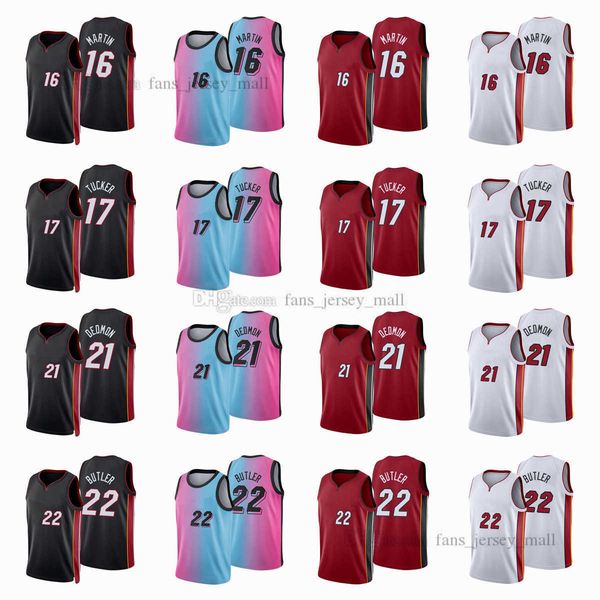 

printed city basketball jerseys jimmy 22 butler p.j. 17 tucker dewayne 21 dedmon caleb16 martin jersey color white red black custom, Black;red