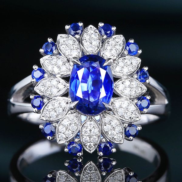 

trendy silver ring for women oval emerald sapphire gemstone zircon rings fine jewelry female gift wholesale party pink crystals rings
