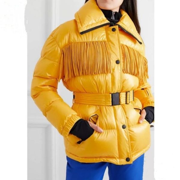 

womens down jacket winter parkas coats women puffer jacket casual outdoor tassel outwear thicken high grade keep warm ladies slim fit adjust, Black