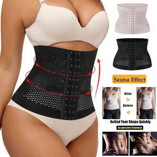 Vita e addominale Shapewear Donna Trainer Cinture per il sudore Corsetto Tummy Body Shaper Fitness Palestra Tre petto Dimagrante 0719