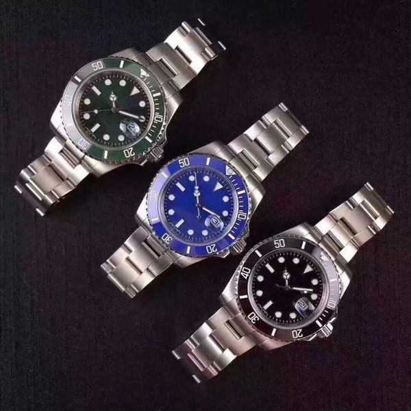 

40mm black blue green ceramic bezel mens new men mechanical automatic movement watch sports self-wind fashion watches wristwat286v, Slivery;brown