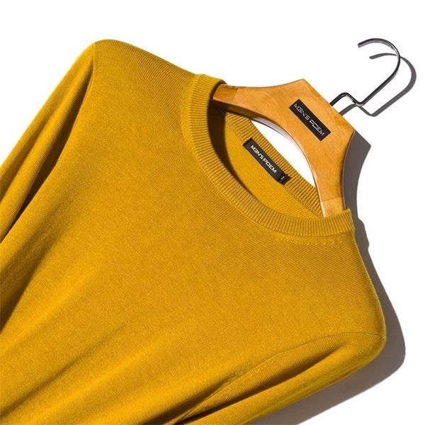 

men wool solid color sweater o-neck slim fit knitting pullover male autumn 8 colors fashion casual brand clothes 201203, White;black