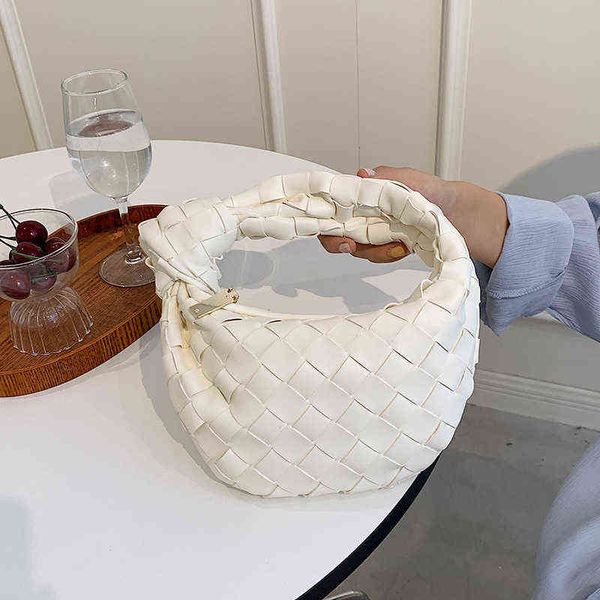 

2022 net red ashigo same handbag cloud woven ox horn underarm women's