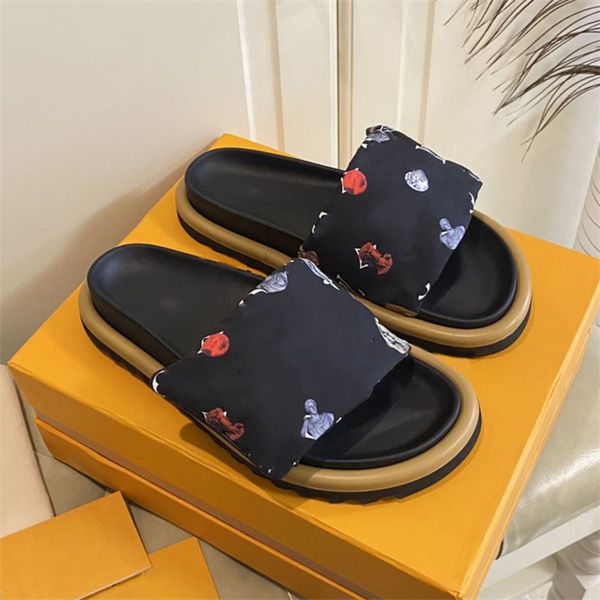 

pillow pool designer slipper letter printing sandal men women slides thick bottom sandals black blue brown flip flops summer 8b2j