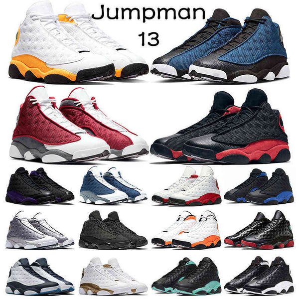 

jumpman 13 men basketball shoes 13s del sol brave blue obsidian red flint court purple black cat cap and gown trainers sports sneakers