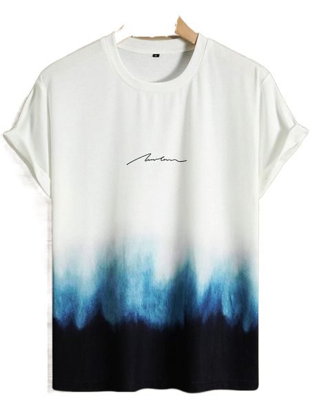 

extended sizes men letter graphic ombre tee f4ay#, White;black