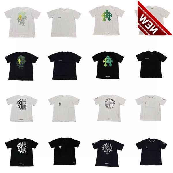 

ch spring summer new printed round neck cotton bottomed t-shirt, White;black