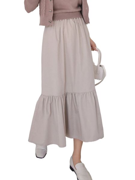 

dazy high waist ruffle hem skirt q2ue#, Black