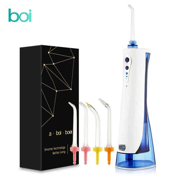 

boi 180ml water tank bleaching portable usb rechargeable pulse dental whitening cleaner teeth for false electric oral shower 220511
