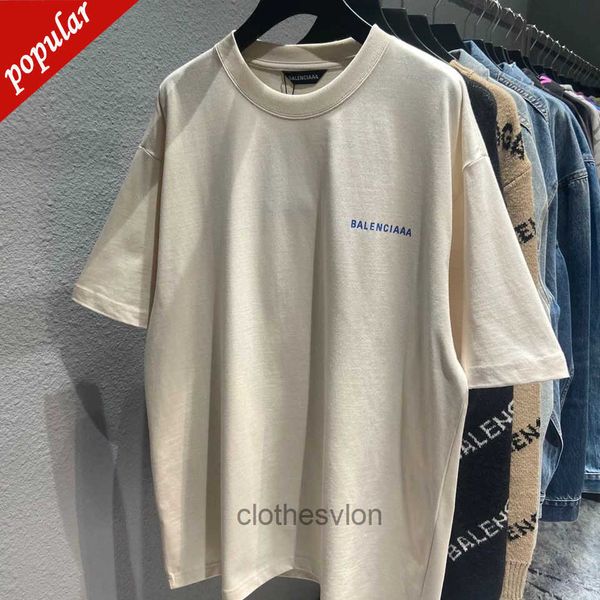 

european and american 2022 designer t shirts balencaigass trendy tshirt letter printed loose short sleeve men women, White;black