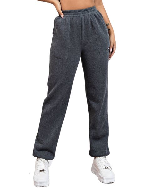 

high waist slant pocket sweatpants z5dm#, Black;white