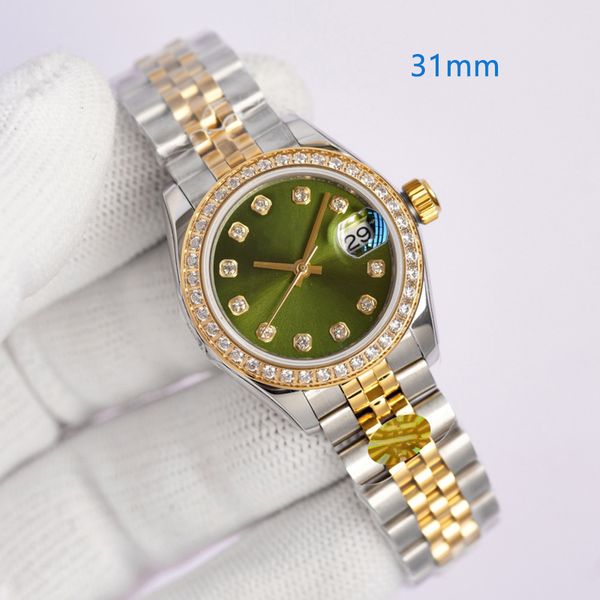 Moda senhoras relógios 31mm 28mm relógio mecânico automático pulseira de aço inoxidável diamante dial design vida relógio de pulso à prova dwaterproof água g231n