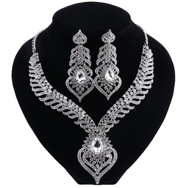 Индийские ювелирные украшения для свадебного ожерелья наборы ювелирных украшений набор золота хрустальные вечеринки Свадебные костюмы аксессуары
