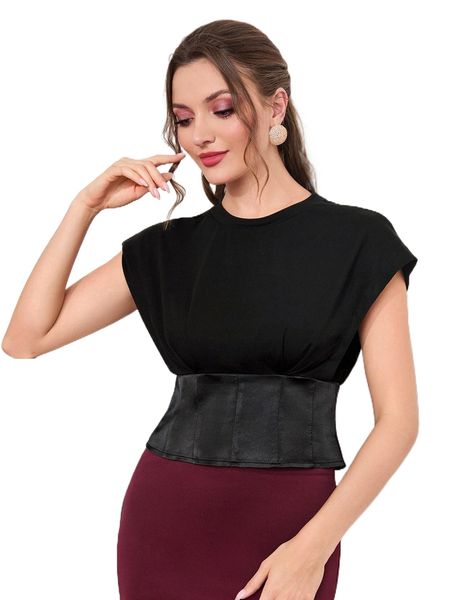 

batwing sleeve crop tee j2jg#, White