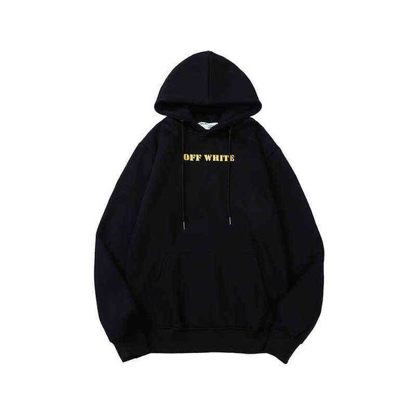 

factory online export brand new sweater autumn and winter off roaming space printed hoodie ow arrow, Black