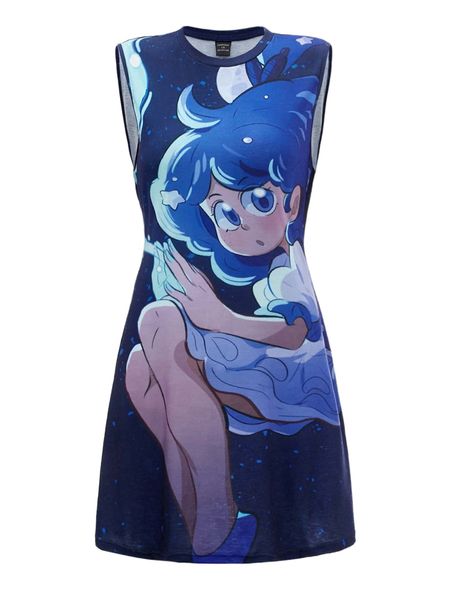 

x talayah henry figure graphic tank dress i3mz#, Black;gray