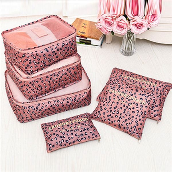 

travel packing cubes 6pcs/set fashion waterproof large capacity clothing sorting organize bag storage package men weekender bags 220509