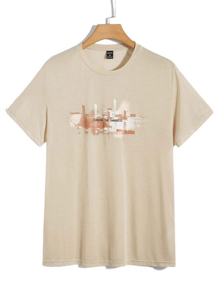 

men slogan graphic tee 1263#, White;black