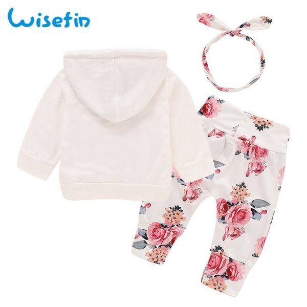 Baby Mädchen Kleidung Set Borns Kleidung für Mädchen Blumen Tops Hosen Stirnband Rose Print Baumwolle Baby Outfits LJ201223