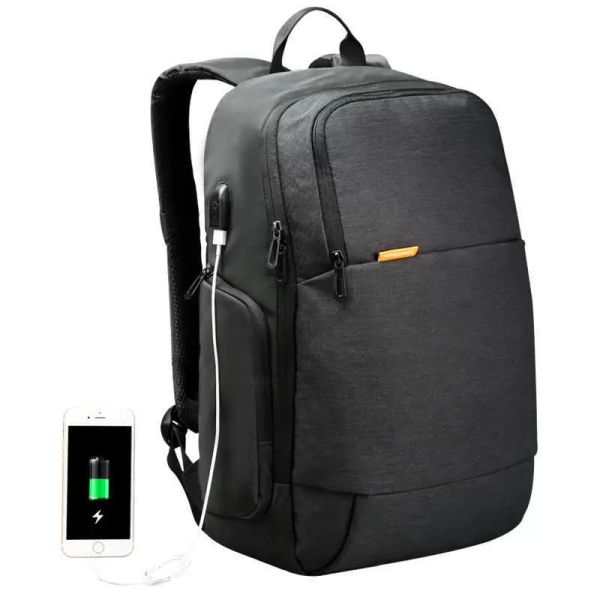 

suitcases straight japane men's usb rechargeable backpack middle school student schoolbag computer bag, Black;red