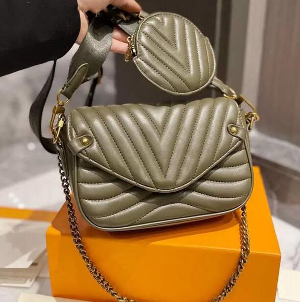 

women bag cross body classics shoulder bag handbags calfskin vintage gold hardware chain wear-resistant texture of detachable adjustable car