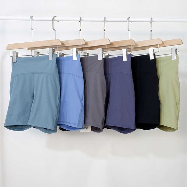 

lu-33 yoga suit align women's sports high waist yoga shorts 4-point pants running fitness gym underwear workout leggings, Black;white