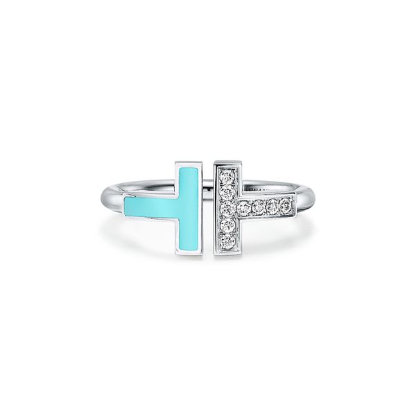 

2022 classic double t-shaped rings opening 925 sterling silver band rings 1.1with original logo fashion woman jewelry ring