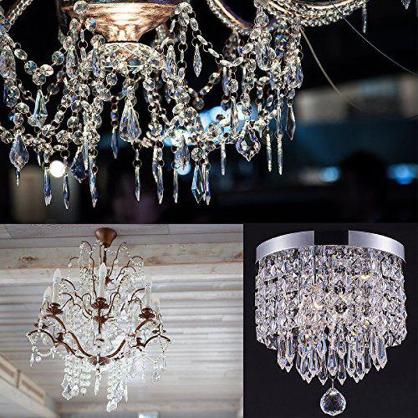 Garland de cristal de cristal de acrílico transparente pendurada em cortina de cortina de casamento de casamentos de decoração pingente de árvore de natal