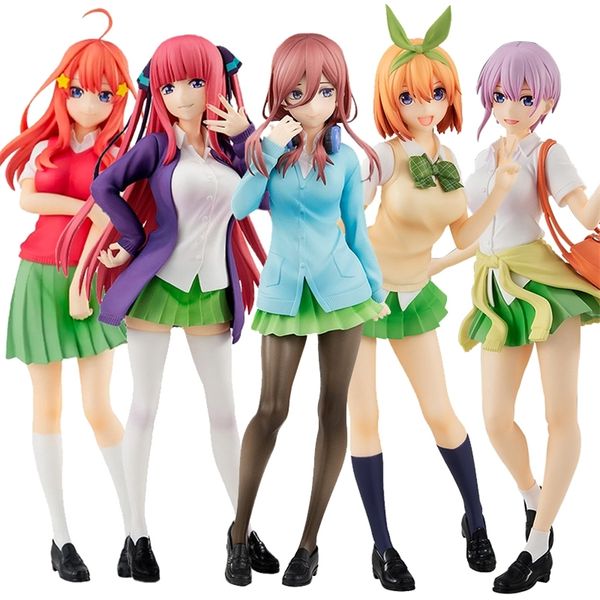 Anime The Quintessential Quintuplets Figur Nakano Ichika Nino Itsuki Schuluniform Stehende statische Sammlung 18 cm PVC-Spielzeug 220809