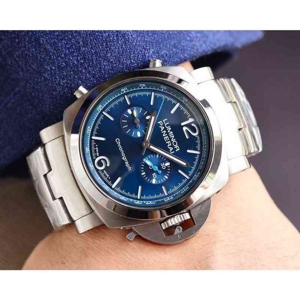 

luxury mechanical movement watch panera swiss automatic sapphire mirror size 47mm 13mm imported cowhide strap brand designers es wrist, Slivery;brown