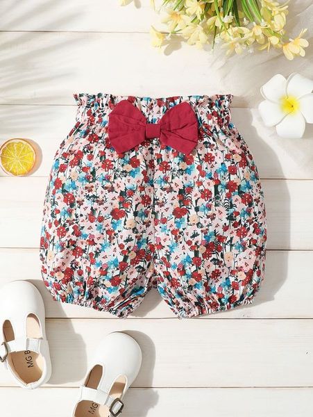 

baby allover floral print bow shorts she02, Black