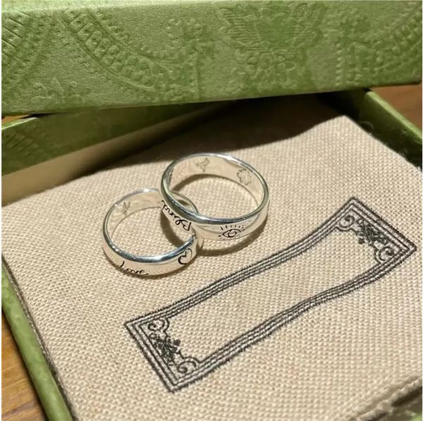 

designer ring luxury fashion charm rings men's and women's temperament couple ring jewelry gift q0606, Silver