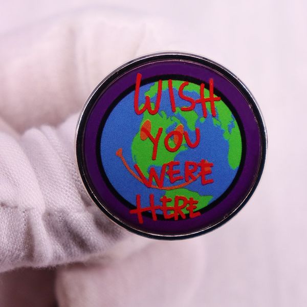 

wish you were here this music badge british rock band album brooch, Blue